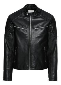 Jack & Jones JACK & JONES, Herren Lederjacke 'JORGUN PU JACKET', Schwarz