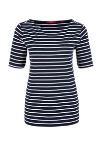 s.Oliver RED LABEL, Damen Oversized Ringelshirt, Dunkelblau / Weiß