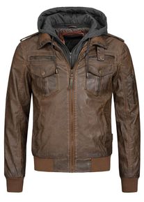 INDICODE JEANS, Herren Bikerjacke 'Aaron', Braun