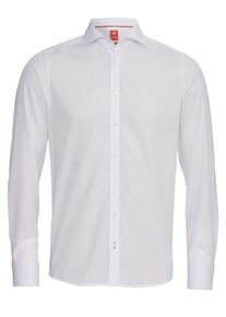 pure, Herren Langarm-Hemd City Red Slim Fit, Wei&szlig;