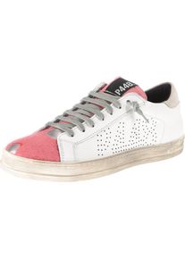 P448, Damen Sneakers, Hellbeige / Pink / Schwarz / Silber / Weiß