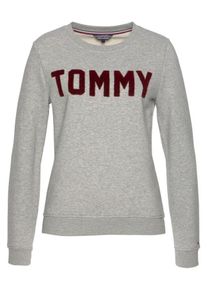 Tommy Hilfiger, Damen Sweatshirt 'MARI', Grau / Weinrot
