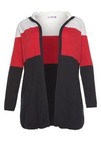 AJC, Damen Strickjacke, Rot / Schwarz / Weiß