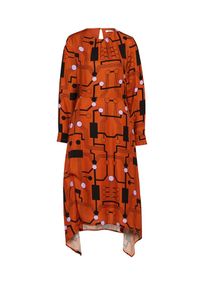 POSTYR, Damen Kleid 'POSROSE ', Dunkelorange / Schwarz / Weiß