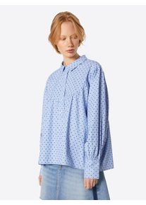 Object, Damen Bluse 'POLLY', Himmelblau / Weiß