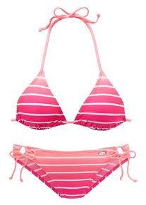 Venice Beach, Damen Triangel-Bikini, Pink / Weiß