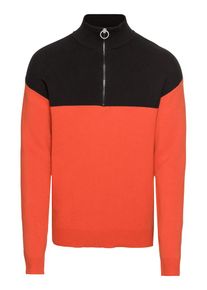 Review, Herren Pullover 'TROYER BLOCKED', Orange / Schwarz