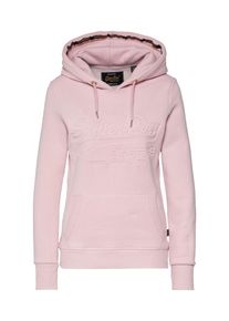 Superdry, Damen Sweatshirt 'V LOGO PASTEL DEBOSS ENTRY HOOD', Rosa