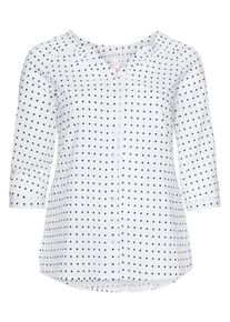 sheego Casual, Damen Longbluse, Schwarz / Weiß