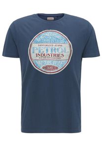 PETROL INDUSTRIES, Herren T-Shirt, Hellblau / Dunkelblau / Feuerrot / Offwhite