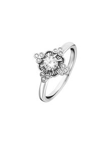 Thomas Sabo, Damen Geschw&auml;rzter Ring 'Royalty Weiss', Silber
