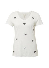 Tom Tailor, Damen T-Shirt, Silber / Naturweiß