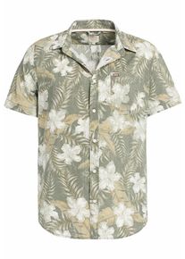 Khujo, Herren Hemd 'Sinco', Ecru / Khaki / Wei&szlig;