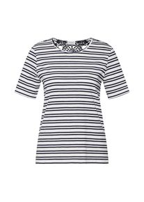 Jacqueline de Yong, Damen Shirt 'JDYNOMA S/S CROCHET JRS', Blau / Weiß