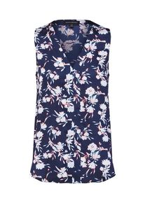 Banana Republic, Damen Top 'SL HIGH LOW PIECED VEE FLORAL OUTLINES', Navy