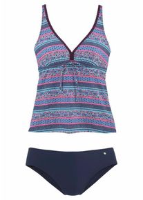 s.Oliver RED LABEL Beachwear, Damen Bügel-Tankini, Blau / Pink