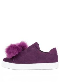 Bianco, Damen Pompon-Sneaker, Pflaume