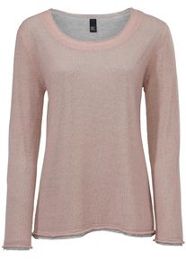 Heine, Damen V-Pullover, Grau / Rosa