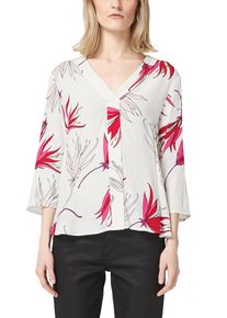 s.Oliver BLACK LABEL, Damen Tunikabluse, Rosa / Cranberry / Naturweiß