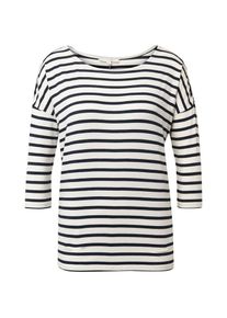 Tom Tailor Denim, Damen T-Shirt, Dunkelblau / Offwhite