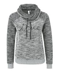 Q/S Designed By, Damen Sweatshirt in Strick-Optik, Graumeliert