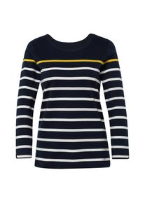 Tom Tailor, Damen Shirt, Nachtblau / Limone / Weiß