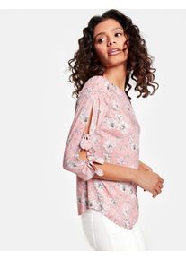 Taifun, Damen Bluse, Grau / Altrosa / Wei&szlig;