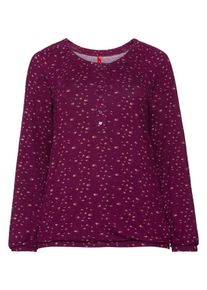 sheego Casual, Damen Langarmshirt, Beige / Beere