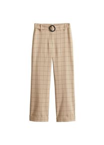 Mango, Damen Hose 'Ventana', Beige / Dunkelgrau