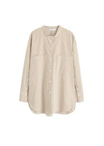 Violeta by Mango, Damen Bluse 'Patch', Hellbraun / Weiß