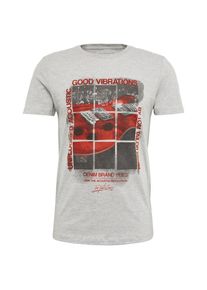 Tom Tailor Denim, Herren T-Shirt T-Shirt mit Foto-Print, Grau