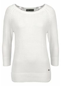 Arizona, Damen Rundhalspullover, Wollweiß