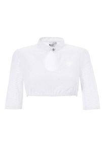 Marjo, Damen Dirndlbluse mit Stehkragen, Weiß