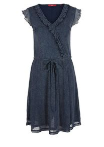 s.Oliver RED LABEL, Damen Sommerkleid, Taubenblau / Wei&szlig;