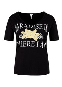Q/S Designed By, Damen Jerseyshirt, Schwarz