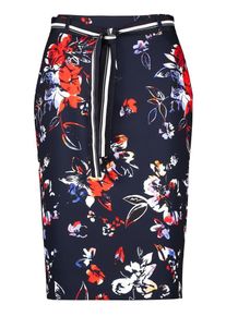 Gerry Weber, Damen Rock, Blau / Nachtblau / Orangerot / Wei&szlig;
