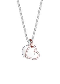 Elli, Damen Kette 'Herz, Kreis, Multipendants', Rosegold / Silber