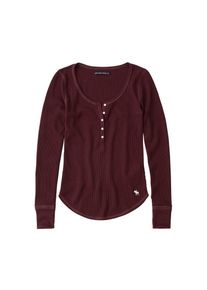 Abercrombie & Fitch Abercrombie & Fitch, Damen Shirt 'LS SLIM RIB HENLEY', Burgunder