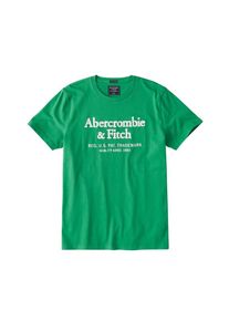 Abercrombie & Fitch Abercrombie & Fitch, Herren Shirt 'LEGACY NEUTRALS', Gr&uuml;n / Wei&szlig;