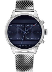 Tommy Hilfiger, Herren Multifunktionsuhr 'Casual, 1791596', Dunkelblau / Silber