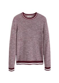 Mango Man, Herren Pullover 'Corrado', Bordeaux / Weiß