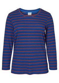 JUNAROSE, Damen Gestreiftes Shirt, Blau / Rot / Schwarz