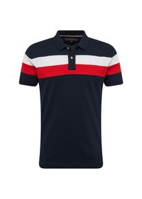 Tommy Hilfiger, Herren Shirt 'Chest Stripe', Dunkelblau / Rot / Weiß