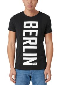 Q/S Designed By, Herren Statet-Shirt, Schwarz / Wei&szlig;