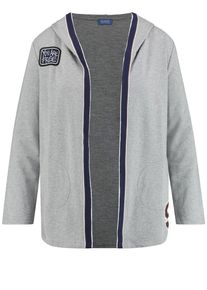 SAMOON, Damen Sweatjacke, Navy / Braun / Graumeliert