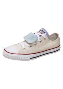Converse, M&auml;dchen Sneaker 'Chuck Taylor All Star Double Tongue OX', Beige / Hellblau / Helllila / Wei&szlig;