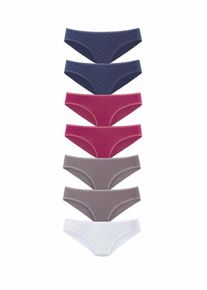 Petite Fleur, Damen Bikinislip (7 St&uuml;ck), Braun / Anthrazit / Pink / Wei&szlig;
