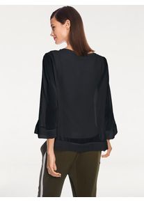 Heine, Damen Blusenshirt Two-in-One-Look, Schwarz