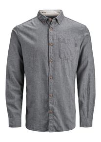Jack & Jones JACK & JONES, Herren Langarmhemd, Dunkelgrau