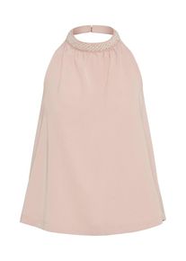 Only, Damen Top 'SCARLETT S/L HALTERNECK WVN', Rosa / Perlwei&szlig;